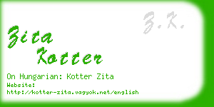 zita kotter business card